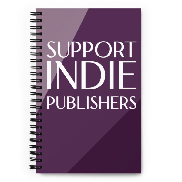 Support Indie Publishers purple spiral notebook